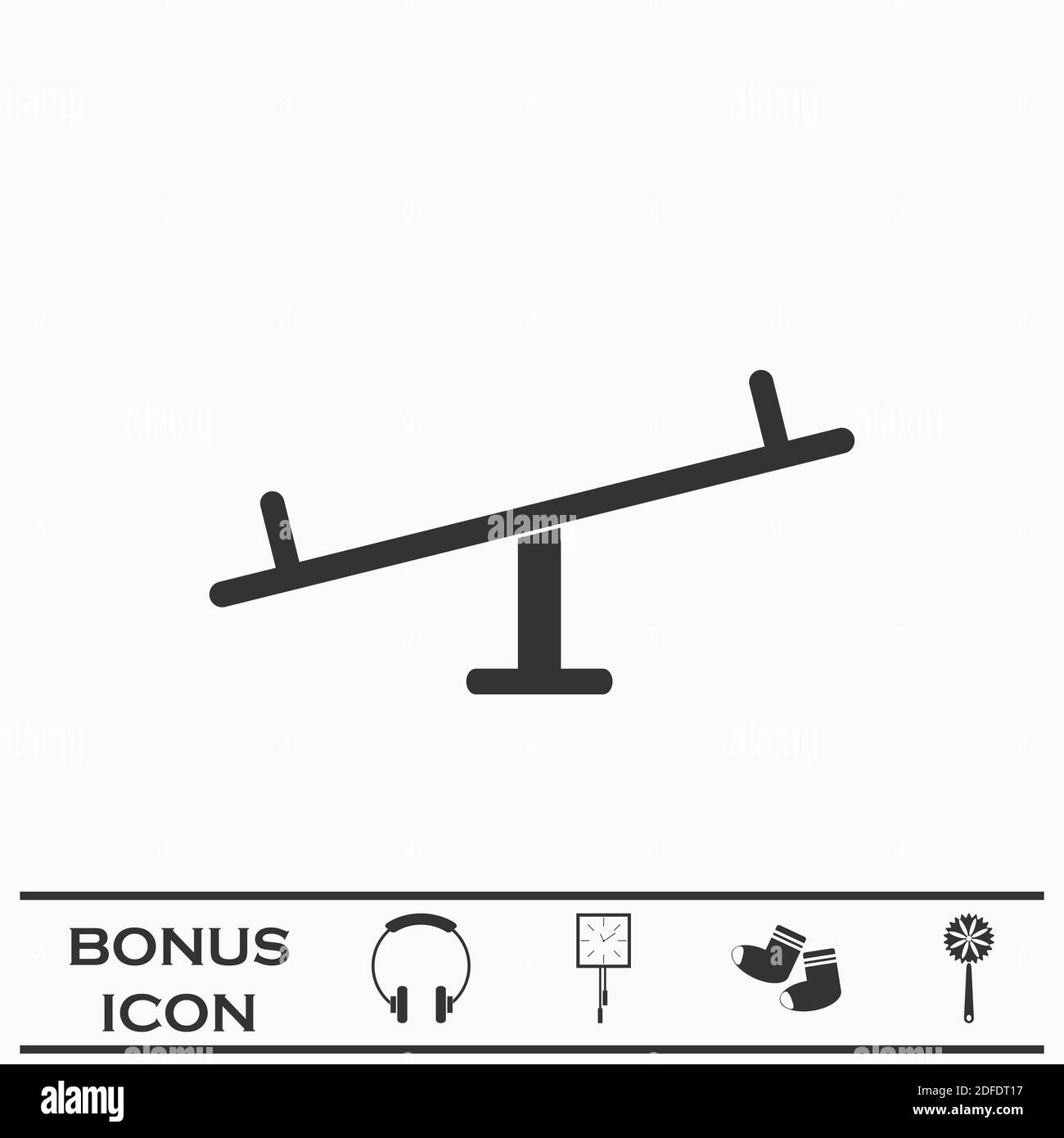 Swing icon flat. Black pictogram on white background. Vector illustration symbol and bonus button Stock Vector