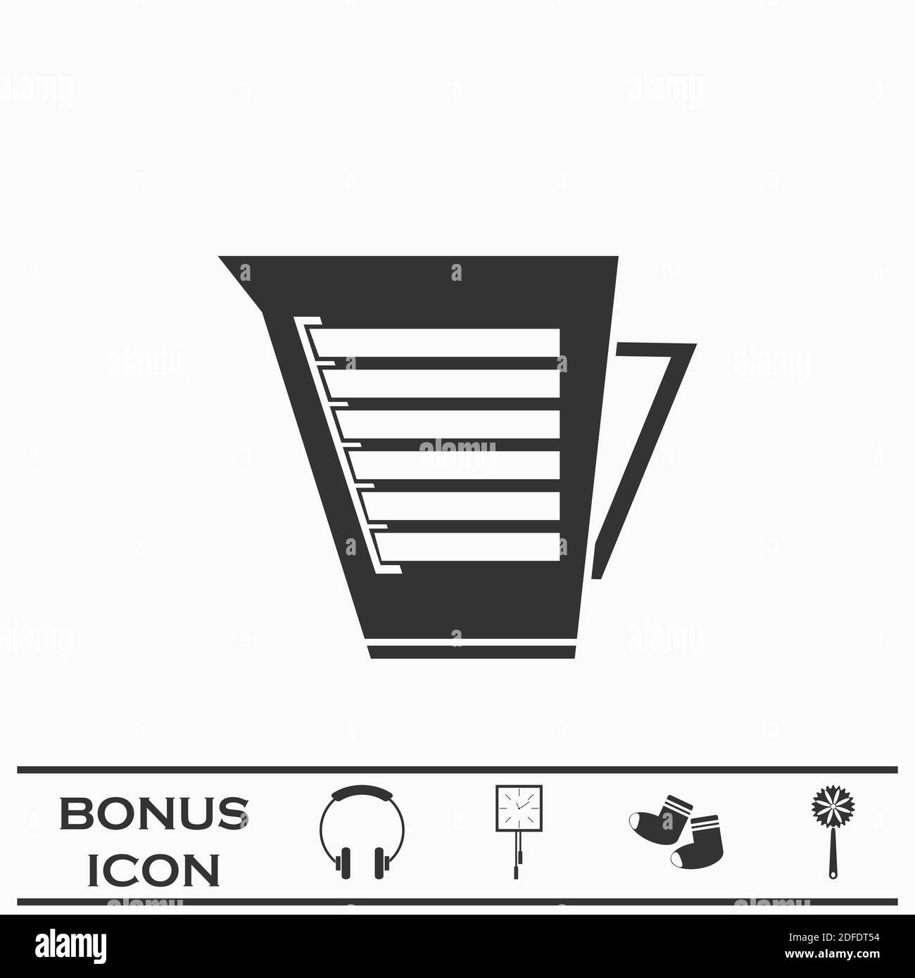 Kettle icon flat. Black pictogram on white background. Vector illustration symbol and bonus button Stock Vector