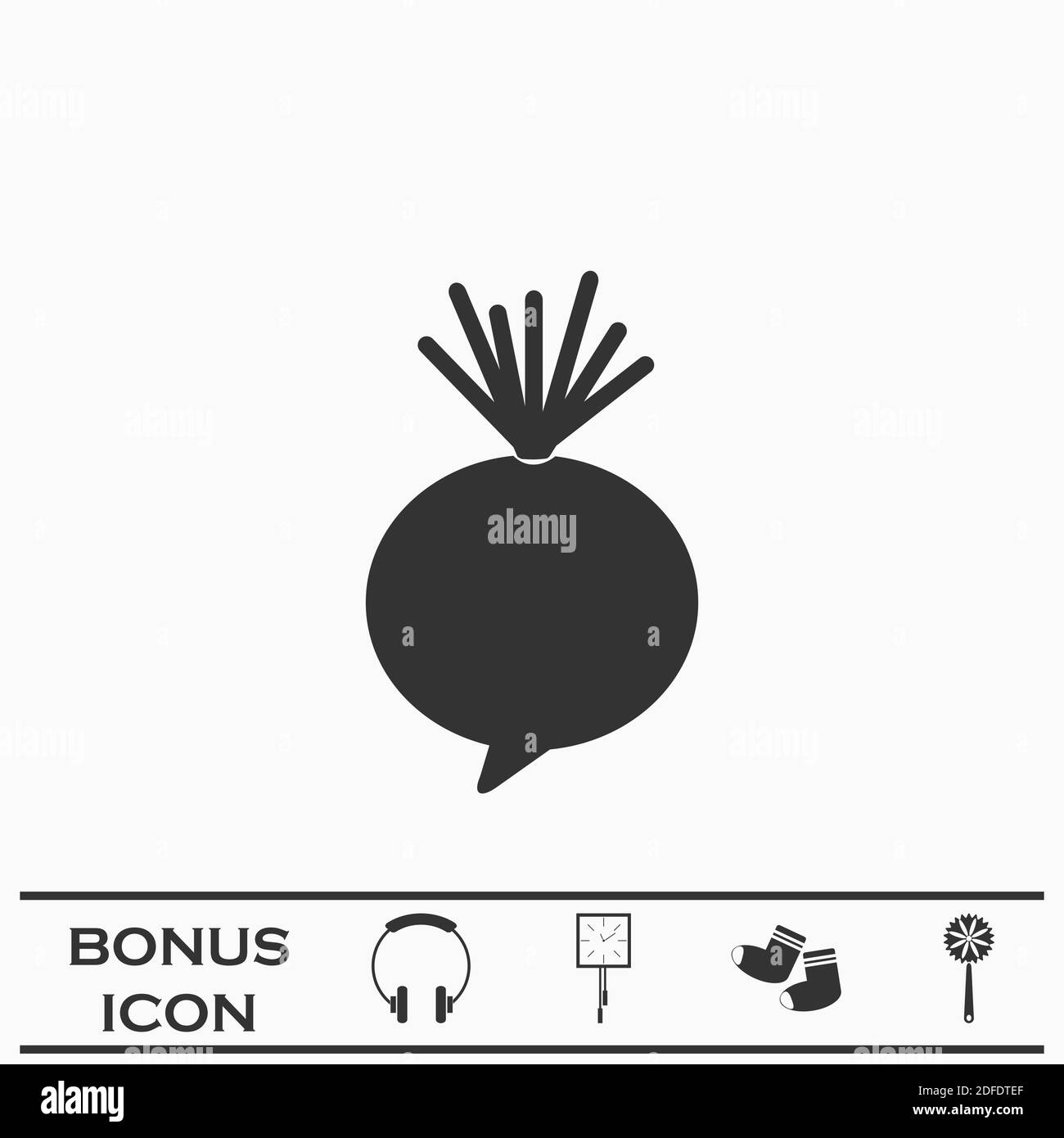 Beet icon flat. Black pictogram on white background. Vector illustration symbol and bonus button Stock Vector