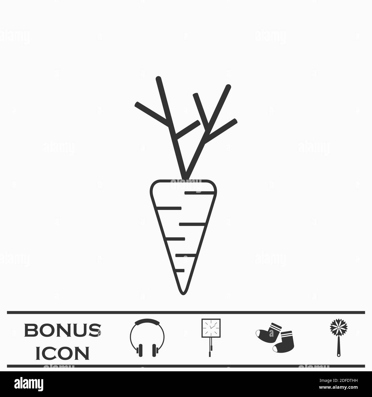 Carrot icon flat. Black pictogram on white background. Vector illustration symbol and bonus button Stock Vector