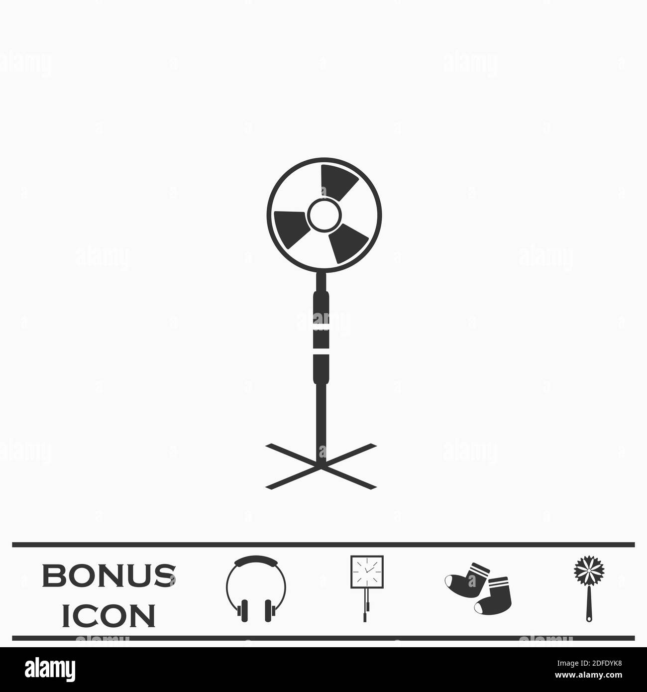 Fan air conditioner icon flat. Black pictogram on white background. Vector illustration symbol and bonus button Stock Vector