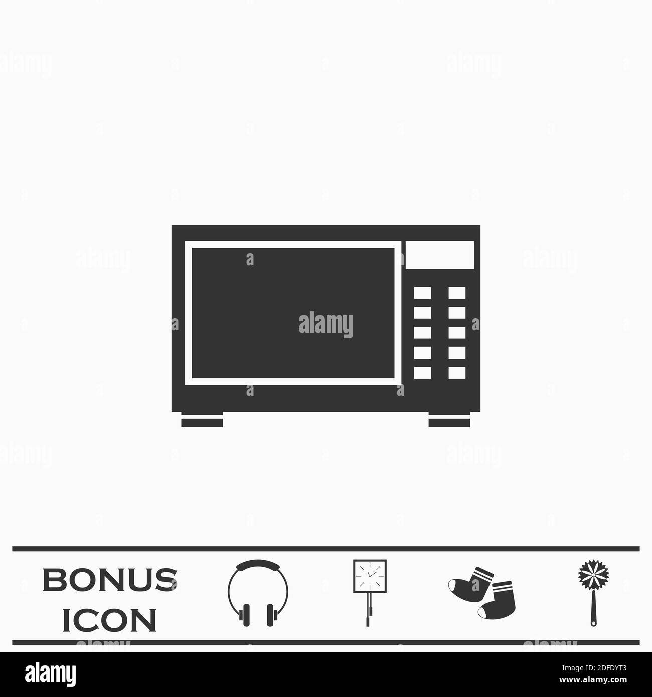 Microwave icon flat. Black pictogram on white background. Vector illustration symbol and bonus button Stock Vector