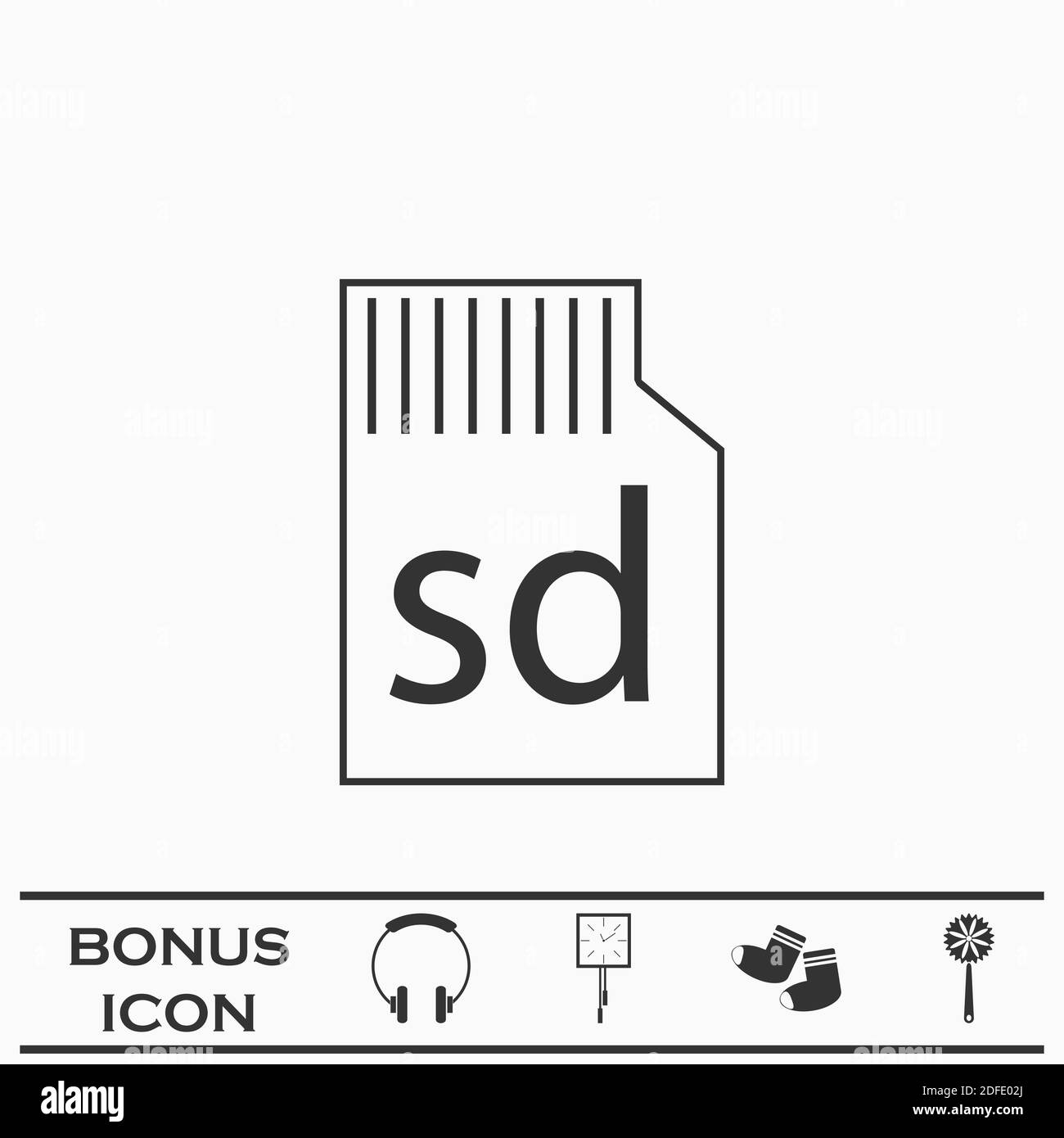 Micro sd card icon flat. Black pictogram on white background. Vector illustration symbol and bonus button Stock Vector