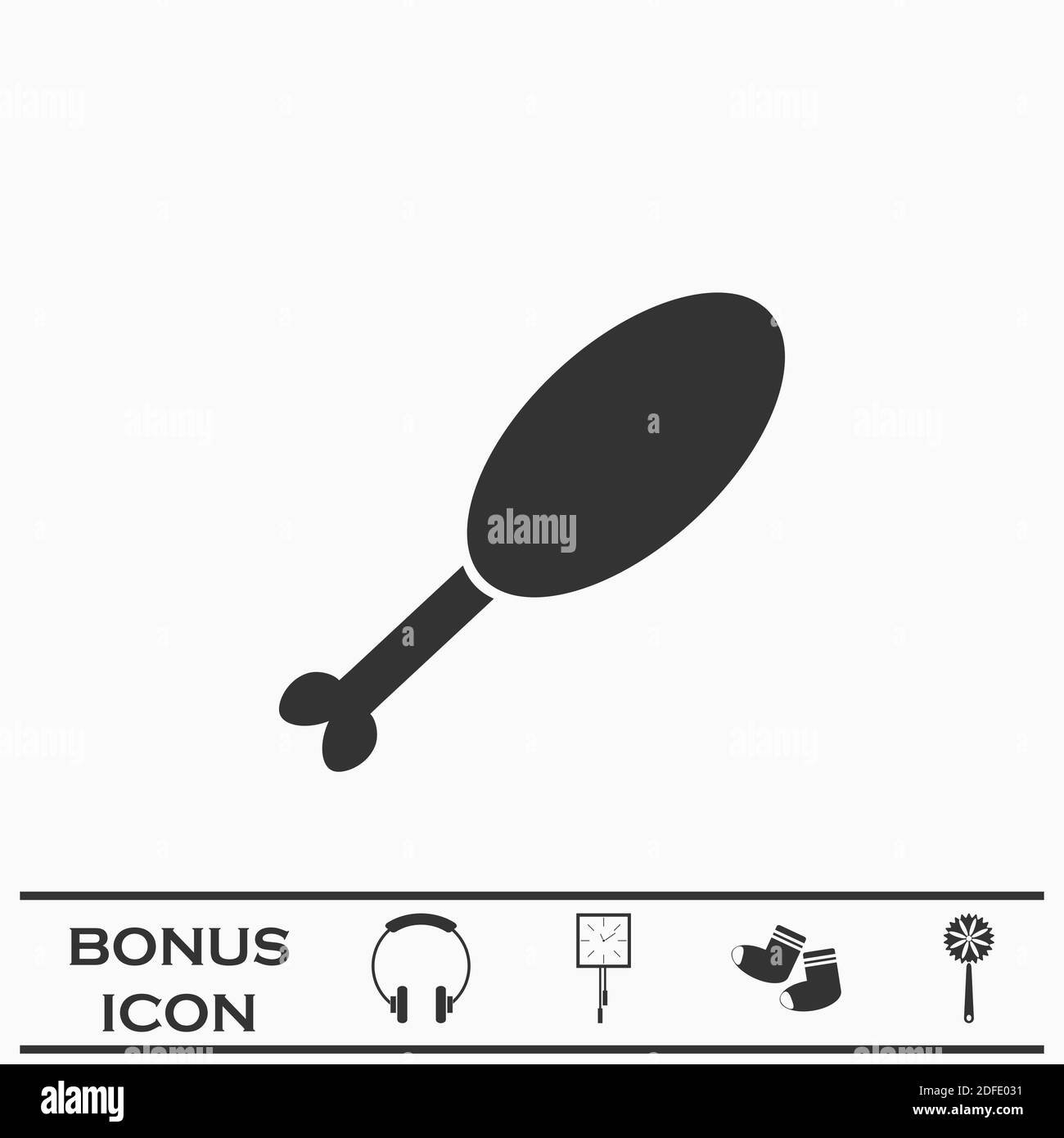 Chicken icon flat. Black pictogram on white background. Vector illustration symbol and bonus button Stock Vector