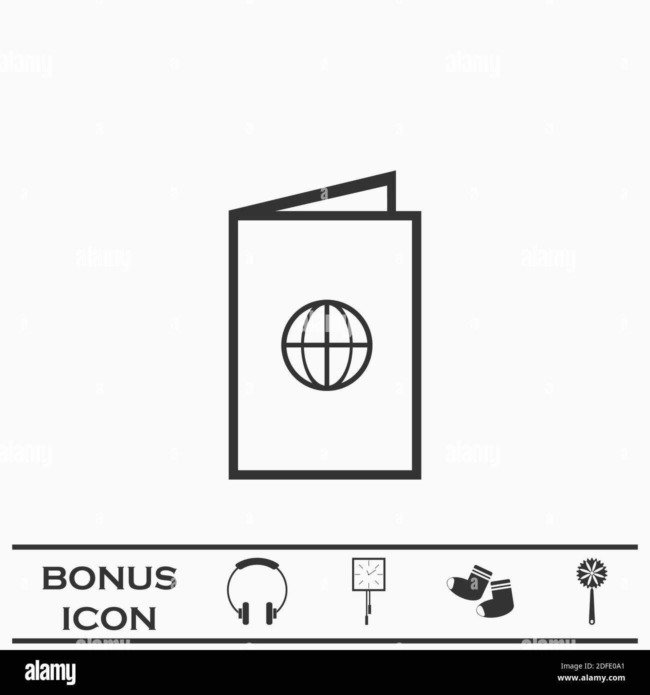 Passport icon flat. Black pictogram on white background. Vector illustration symbol and bonus button Stock Vector