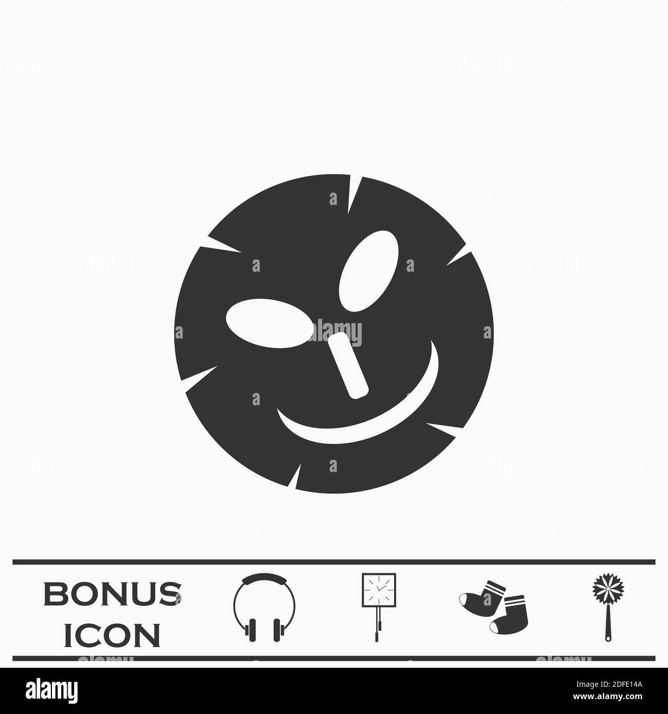 Cosmetic mask icon flat. Black pictogram on white background. Vector ...