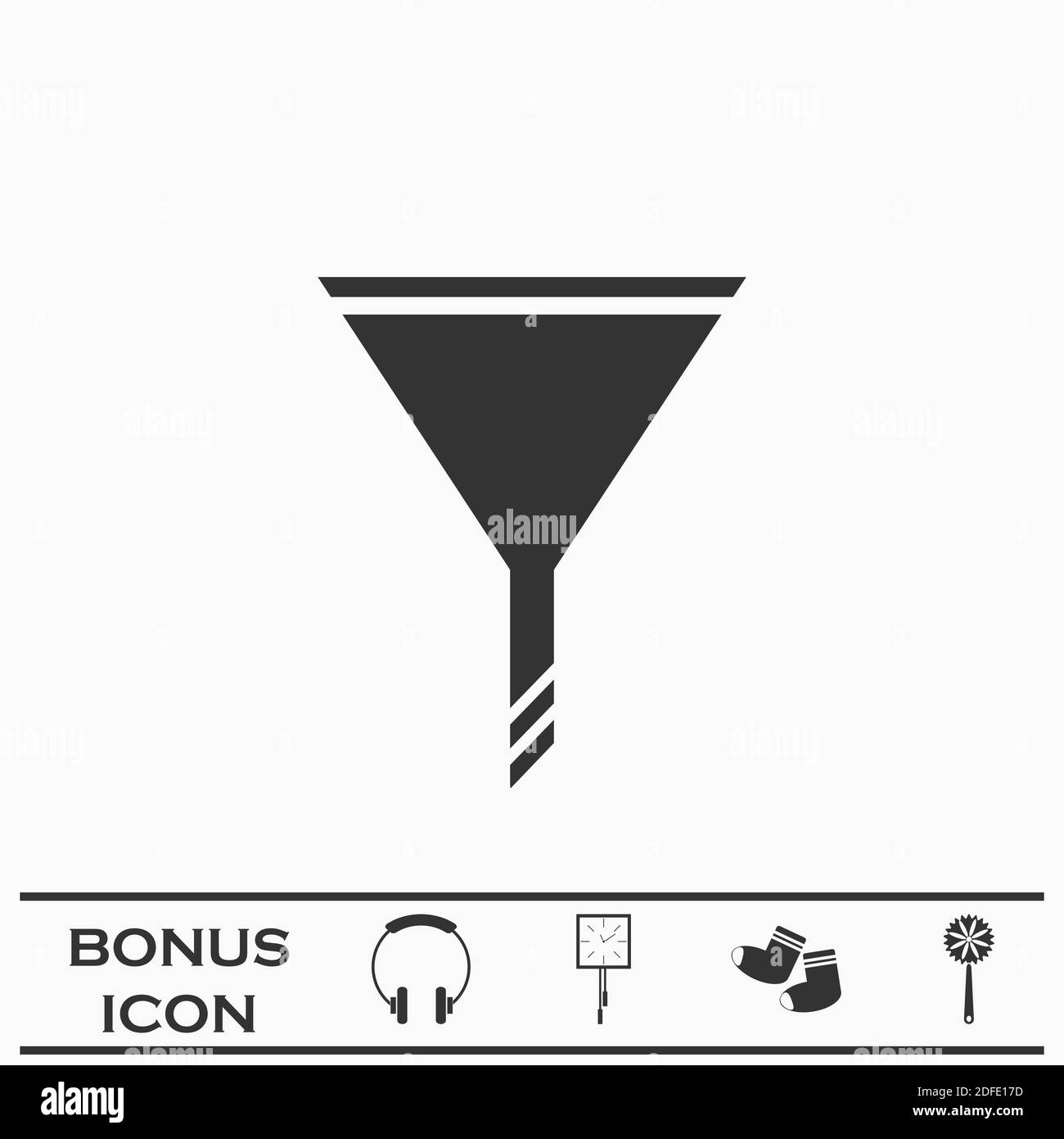 Funnel icon flat. Black pictogram on white background. Vector ...