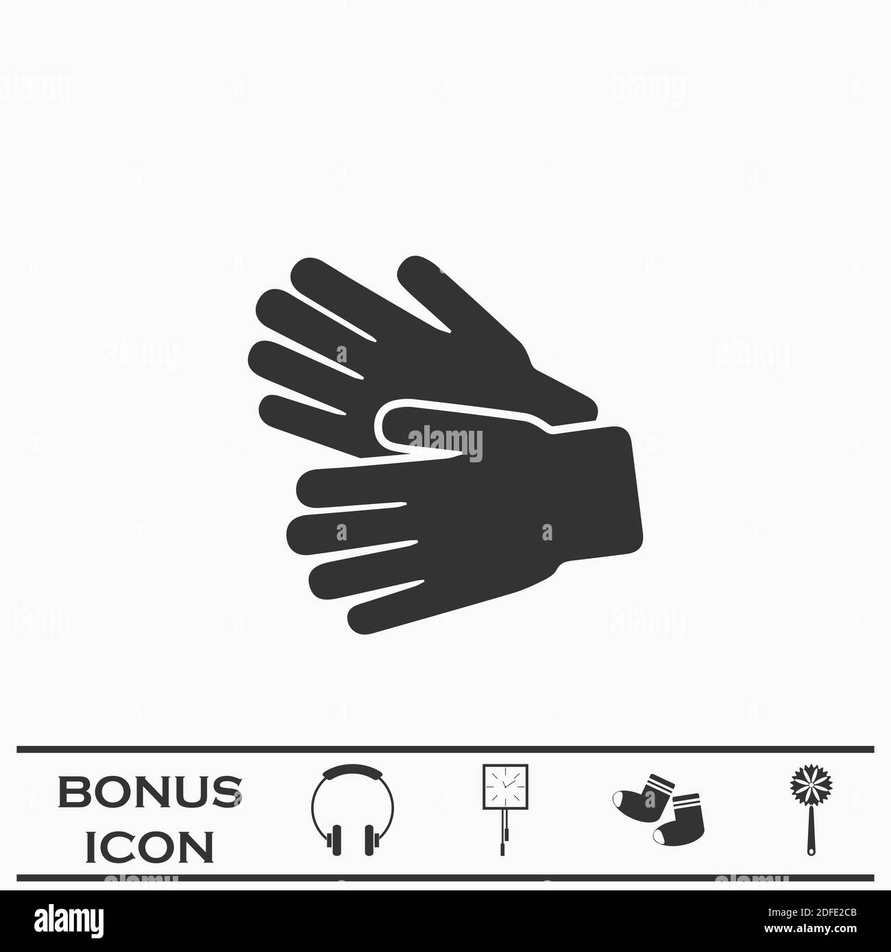 Garden Gloves icon flat. Black pictogram on white background. Vector illustration symbol and bonus button Stock Vector