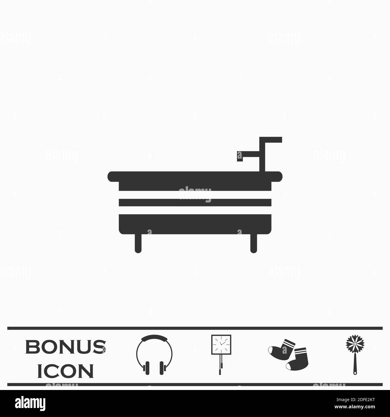 Bath icon flat. Black pictogram on white background. Vector illustration symbol and bonus button Stock Vector