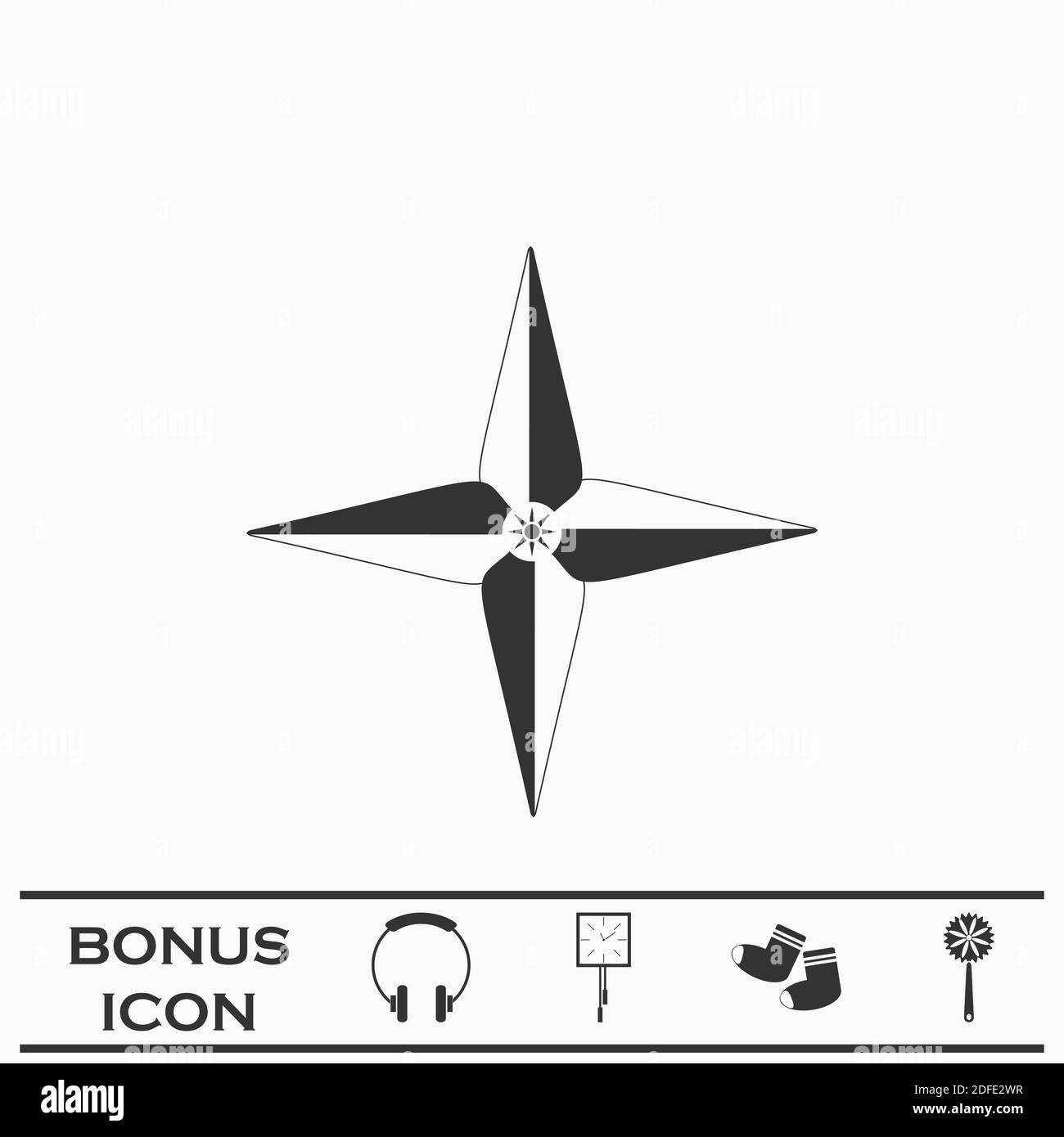 Wind rose icon flat. Black pictogram on white background. Vector illustration symbol and bonus button Stock Vector