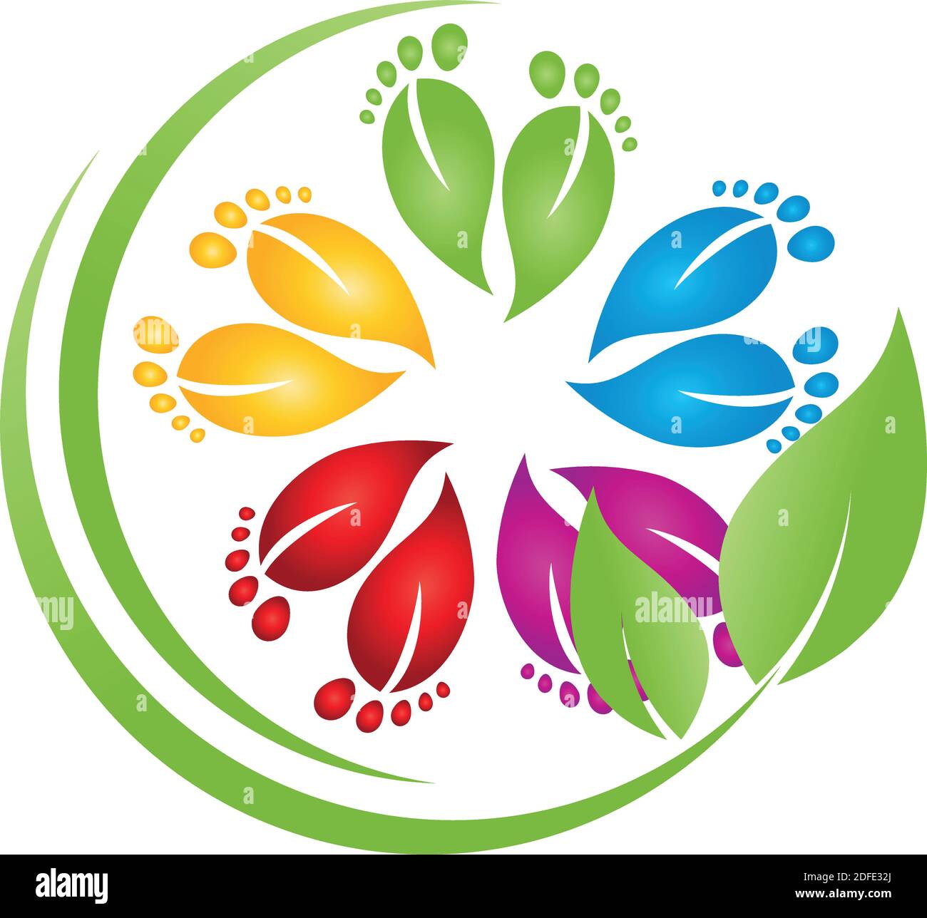 Many feet, foot, foot care, foot massage, logo Stock Vector Image & Art
