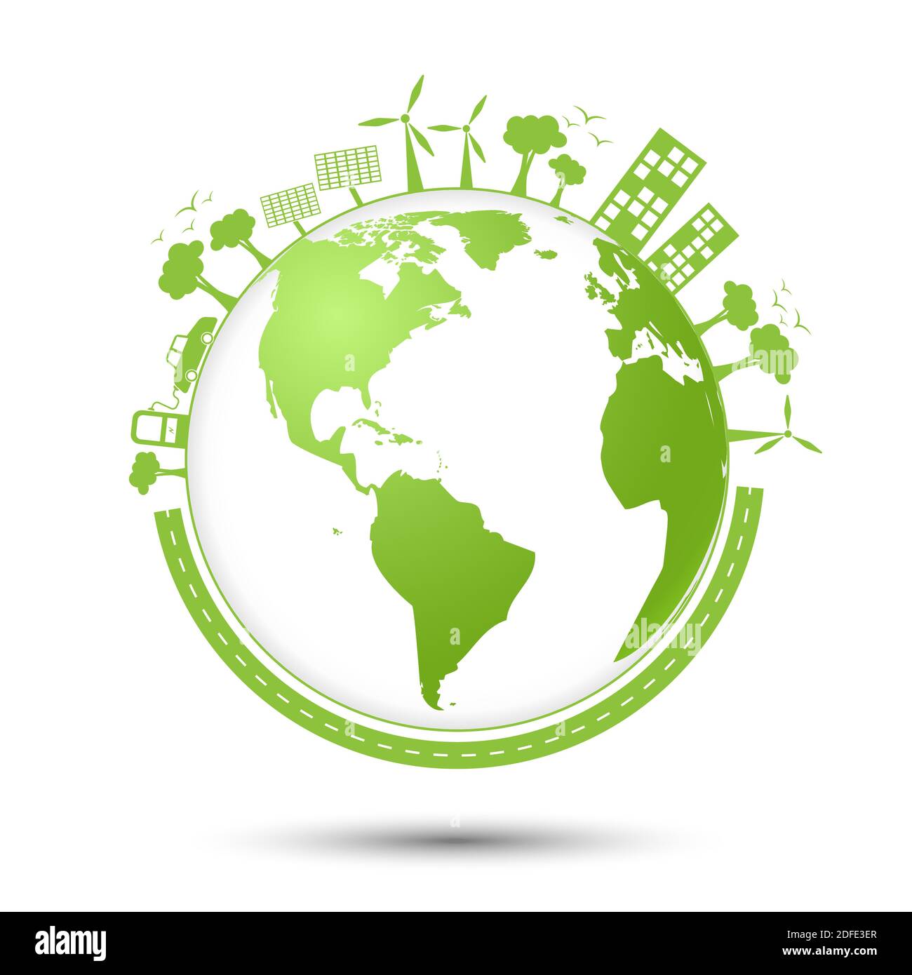 Eco city, world environment and sustainable development concept, vector ...
