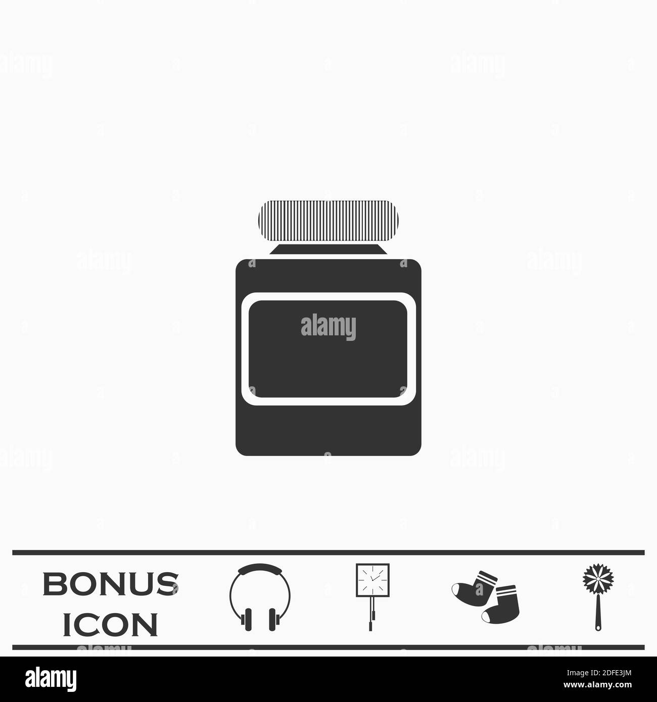Jar icon flat. Black pictogram on white background. Vector illustration symbol and bonus button Stock Vector