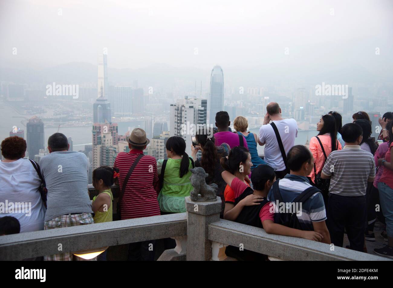 Victoria Peak Overlook, Hong Kong, China Stock Photo