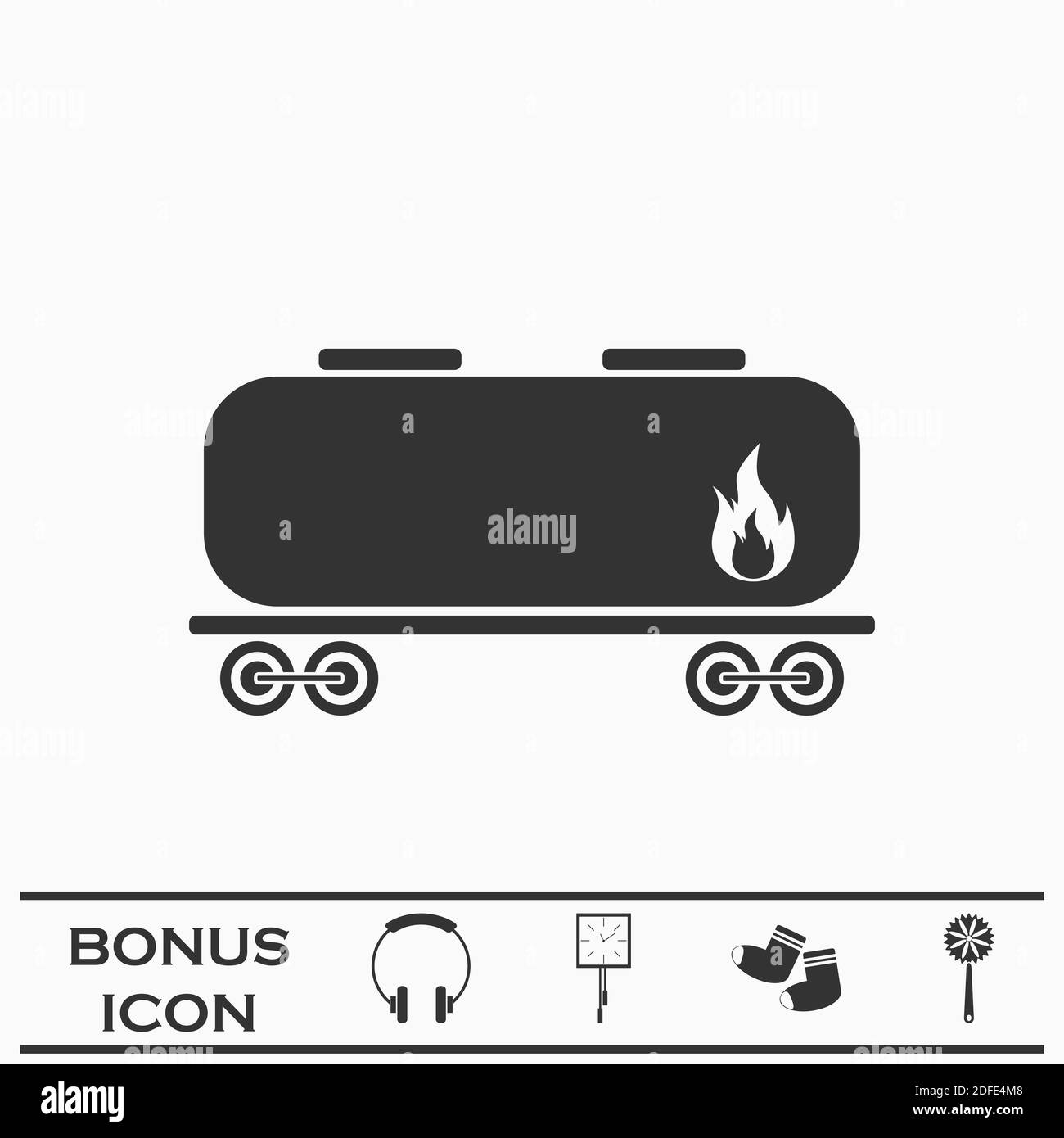 Railroad tank icon flat. Black pictogram on white background. Vector illustration symbol and bonus button Stock Vector