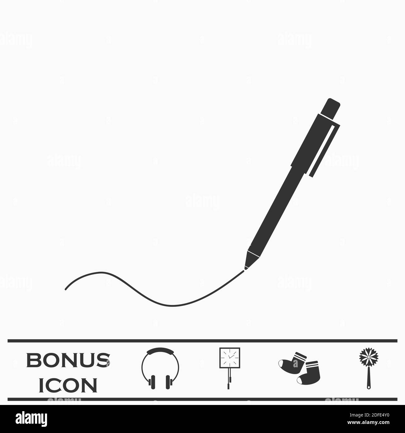 Pen icon flat. Black pictogram on white background. Vector illustration symbol and bonus button Stock Vector
