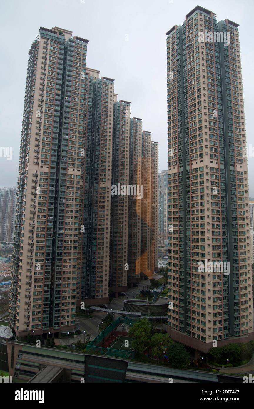 HIgh rise apartment complexes, Hong Kong, China Stock Photo Alamy