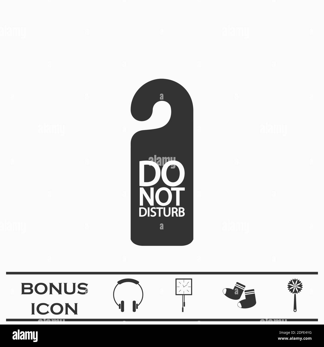 Do Not Distrub icon flat. Black pictogram on white background. Vector illustration symbol and bonus button Stock Vector