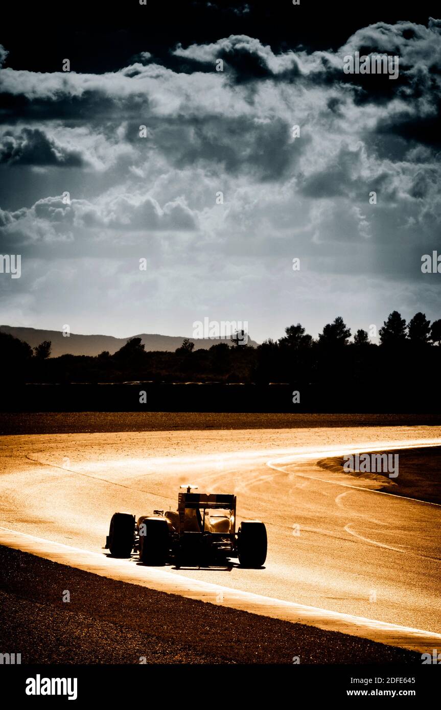 Formula One car racing Stock Photo