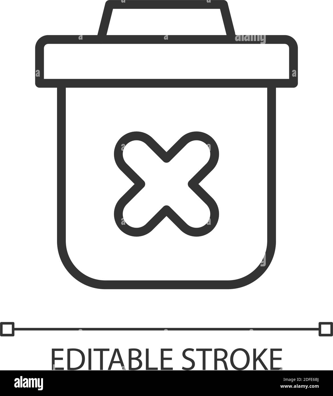 Delete pixel perfect linear icon Stock Vector Image & Art - Alamy