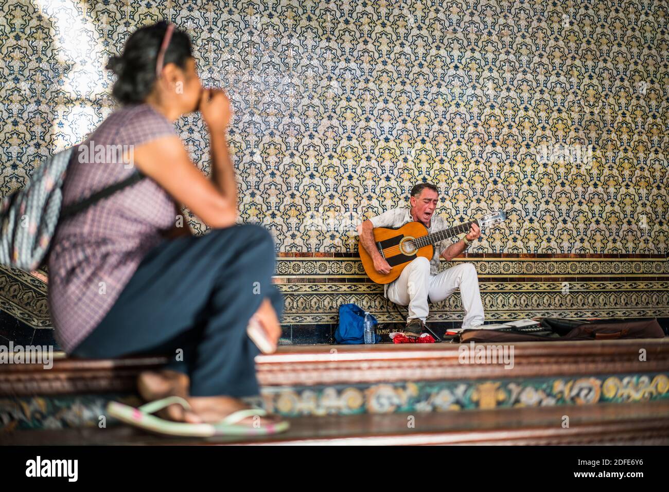 guitar player in the Spanish square, Seville, Spain, Europe Stock Photo -  Alamy