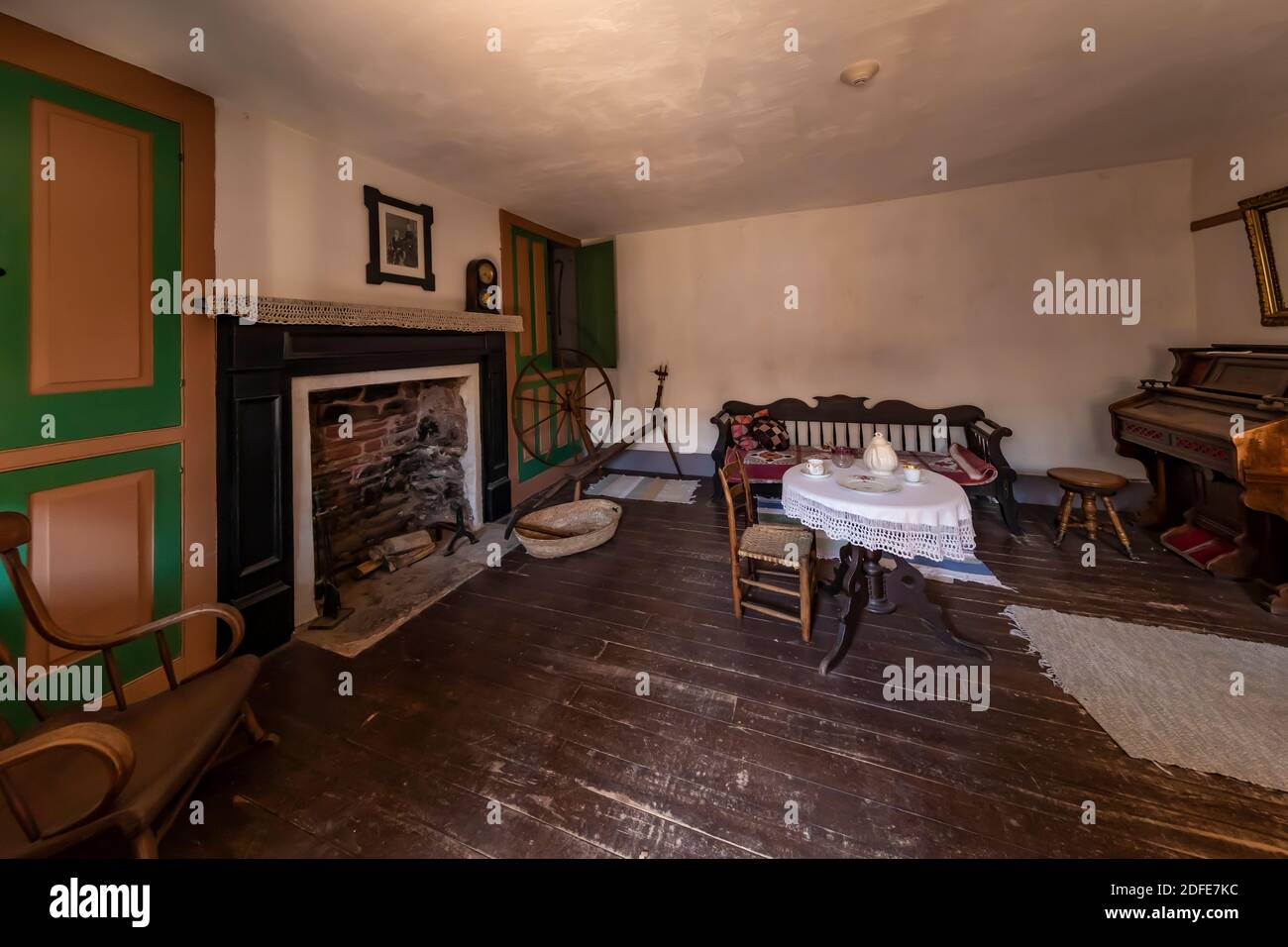 Interior rooms of Winsor Castle in Pipe Spring National Monument, Arizona, USA Stock Photo