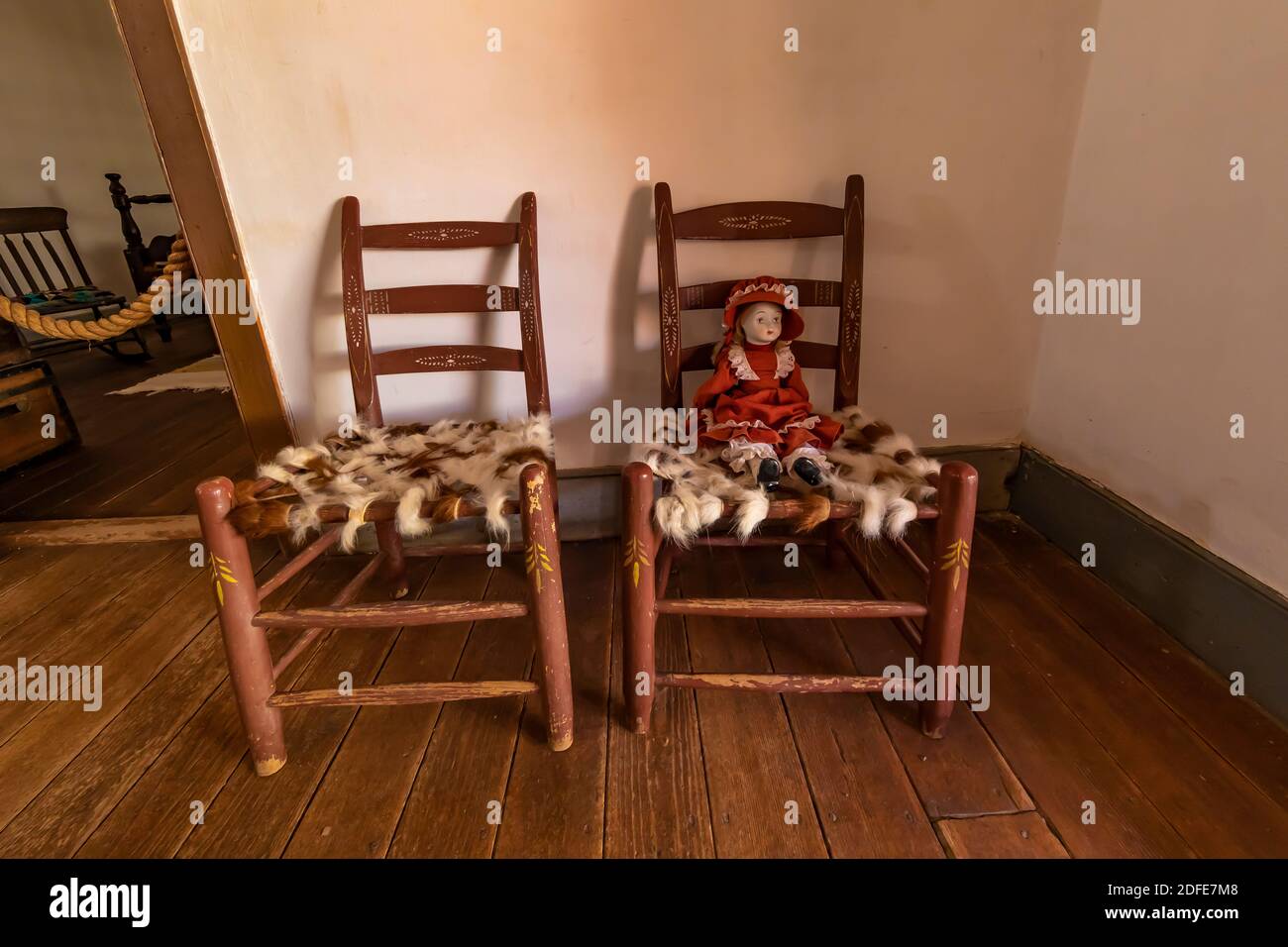 Interior rooms of Winsor Castle in Pipe Spring National Monument, Arizona, USA Stock Photo