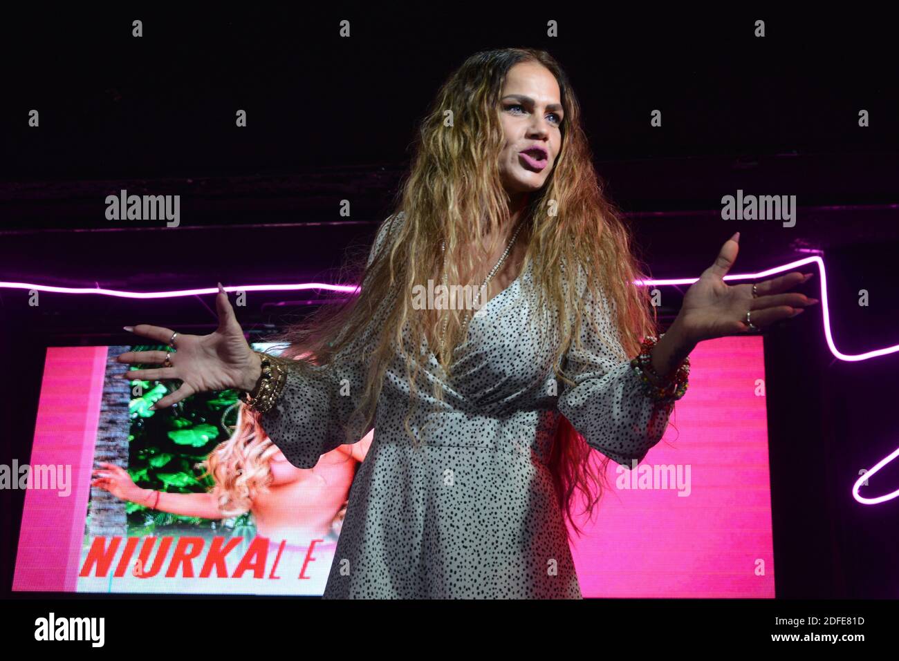 Mexico City, Mexico. 03rd Dec, 2020. Actress Niurka Marcos poses for photos during a press conference to launch her calendar ‘Niurkalendar' at Rico Club. (Photo by Eyepix Group/Pacific Press) Credit: Pacific Press Media Production Corp./Alamy Live News Stock Photo