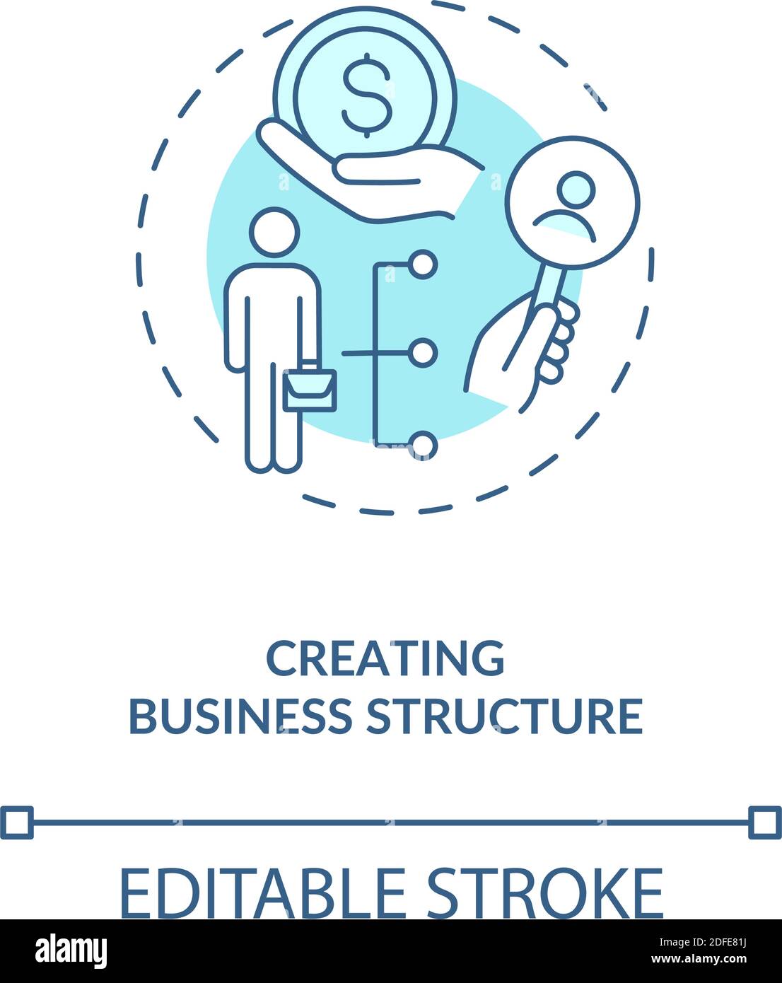 Creating business structure turquoise concept icon Stock Vector