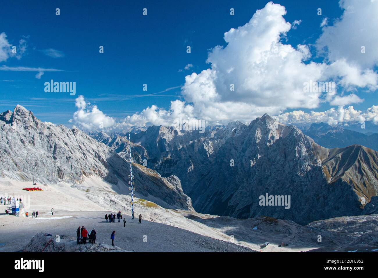 beautiful view from Zugspitze, the highest mountain in Germany Stock ...