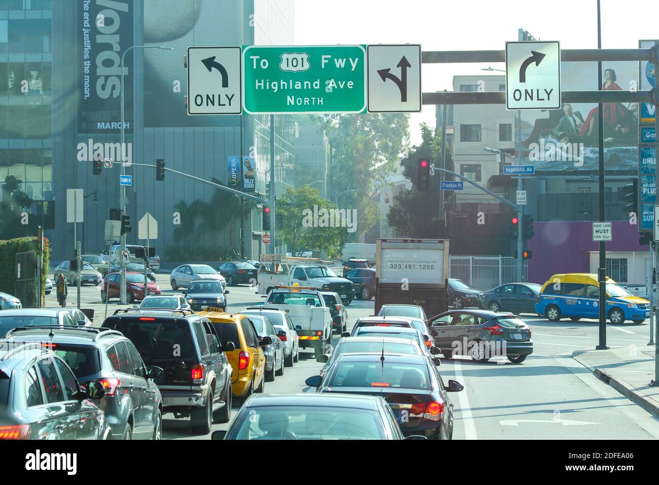 Los Angeles city roads Highland Ave in USA Stock Photo Alamy