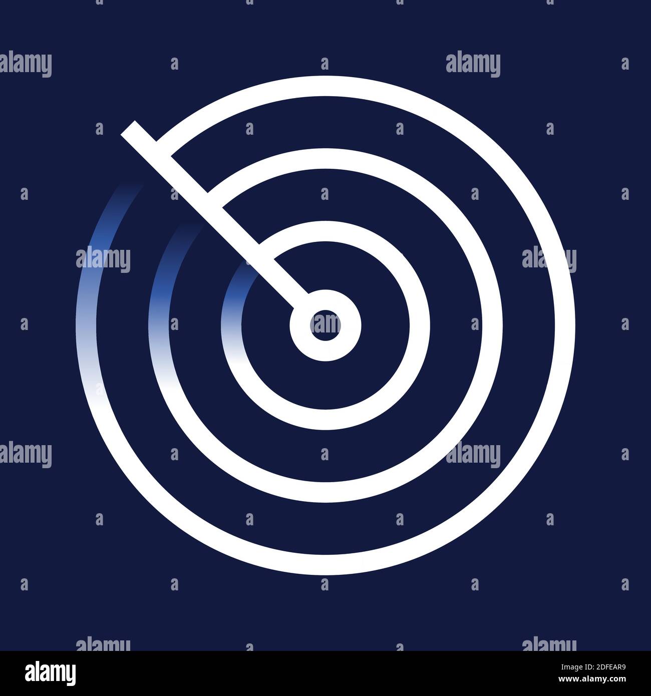 Radar detection icon. Trendy flat vector Radar detection icon on blue ...