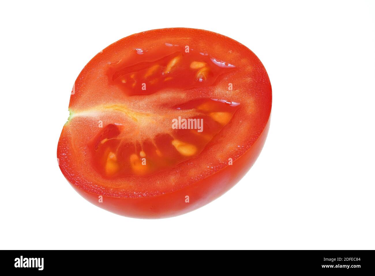 Small cherry tomato half isolated on white background Stock Photo