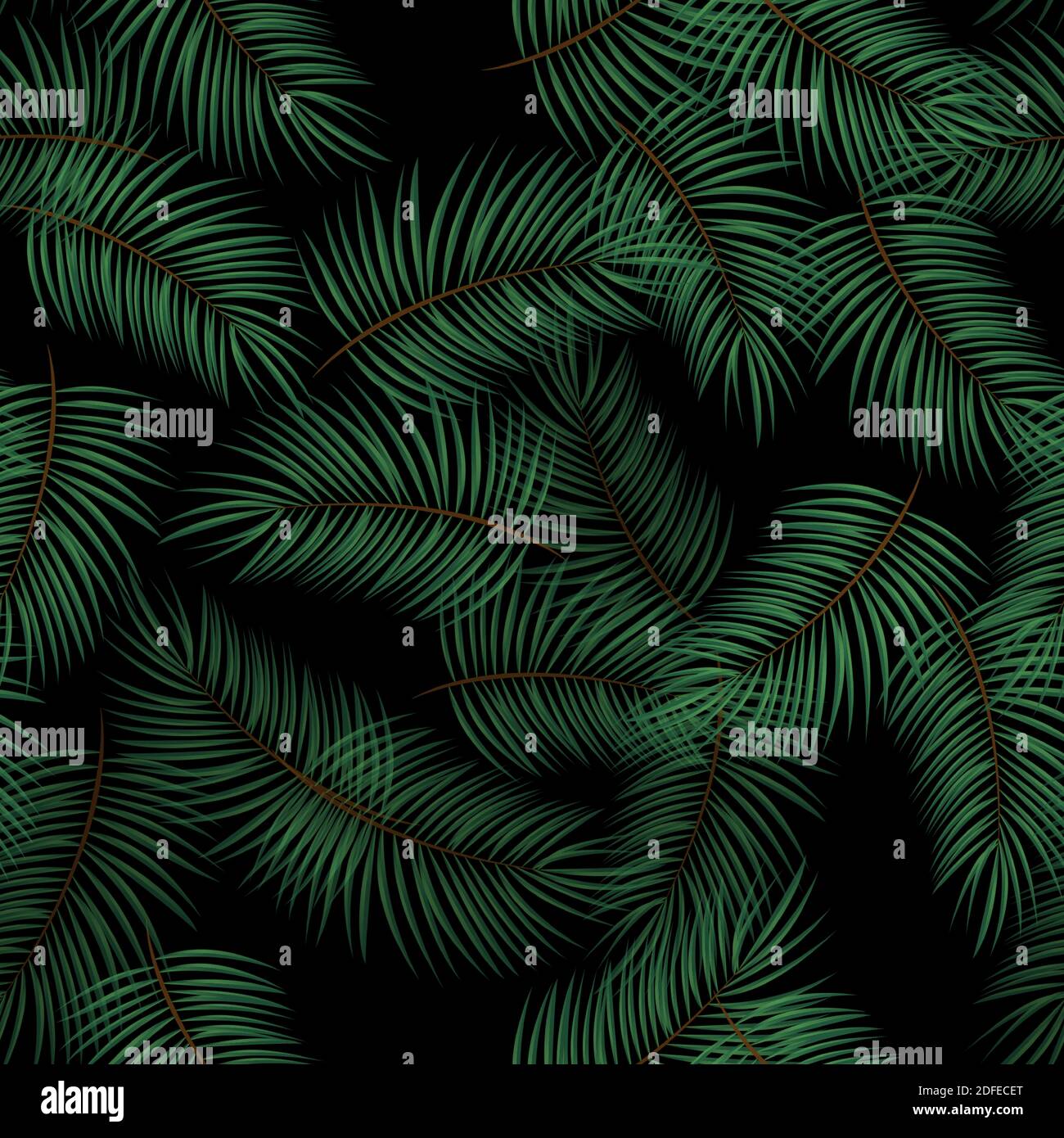 Palm Leaves Seamless Pattern Background. Vector Illustration Stock ...