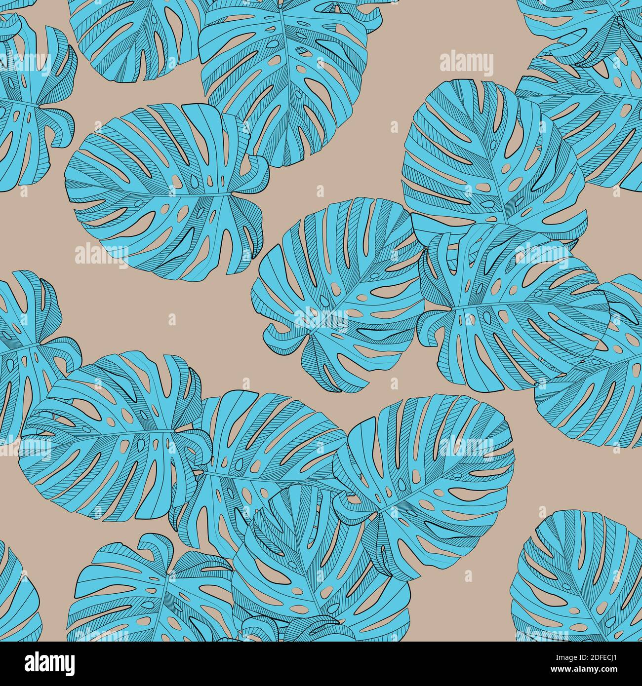 Palm Leaves Seamless Pattern Background. Vector Illustration Stock ...