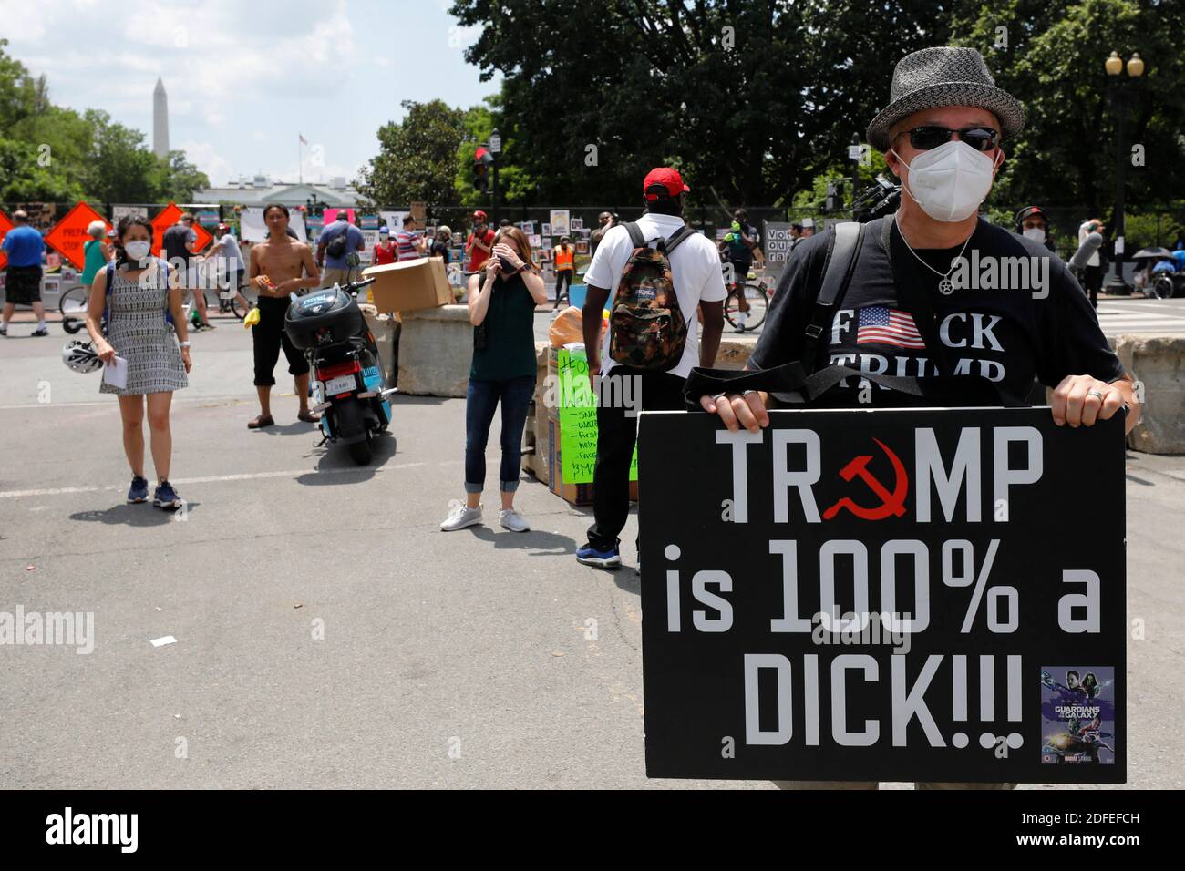 People gather outside the White House as racial inequality protests continue in Washington on July 4, 2020. Photo by Yuri Gripas/ABACAPRESS.COM Stock Photo