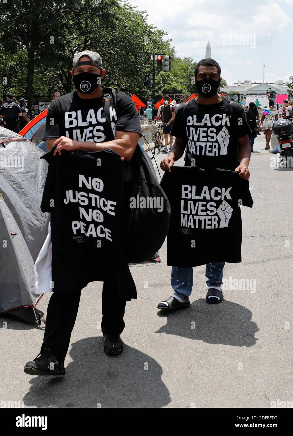 People gather outside the White House as racial inequality protests continue in Washington on July 4, 2020. Photo by Yuri Gripas/ABACAPRESS.COM Stock Photo