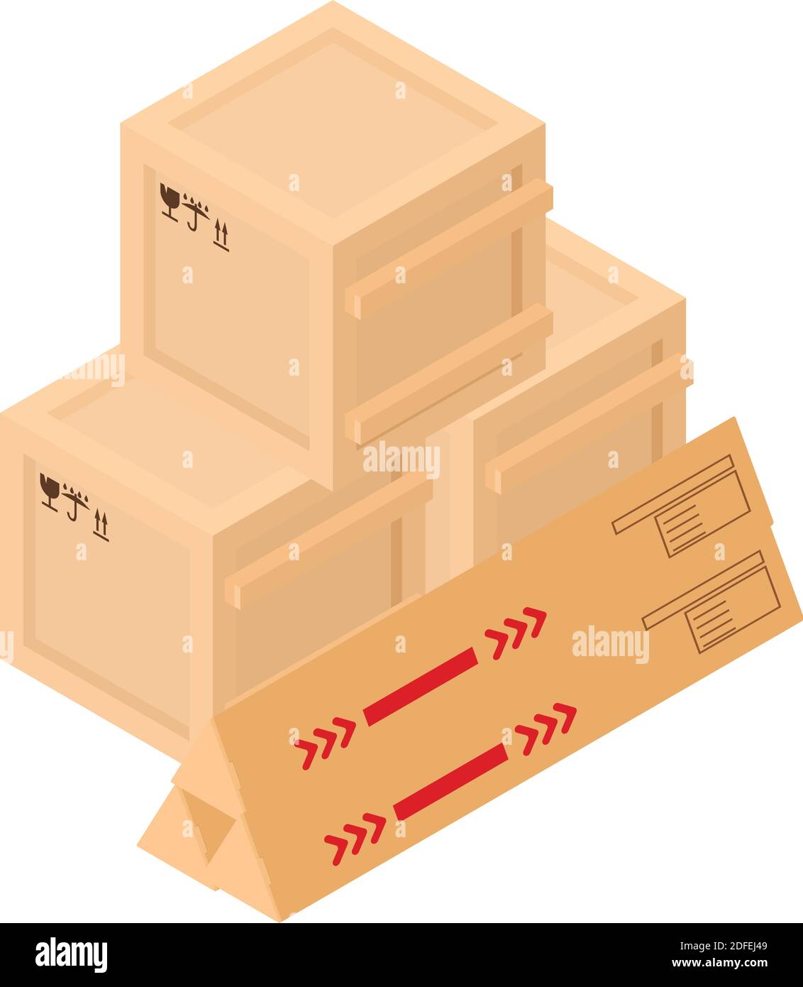 Delivery packaging icon. Isometric illustration of delivery packaging vector icon for web Stock Vector