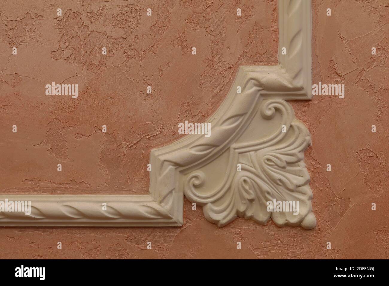Decorative plaster moldings on the wall Stock Photo Alamy