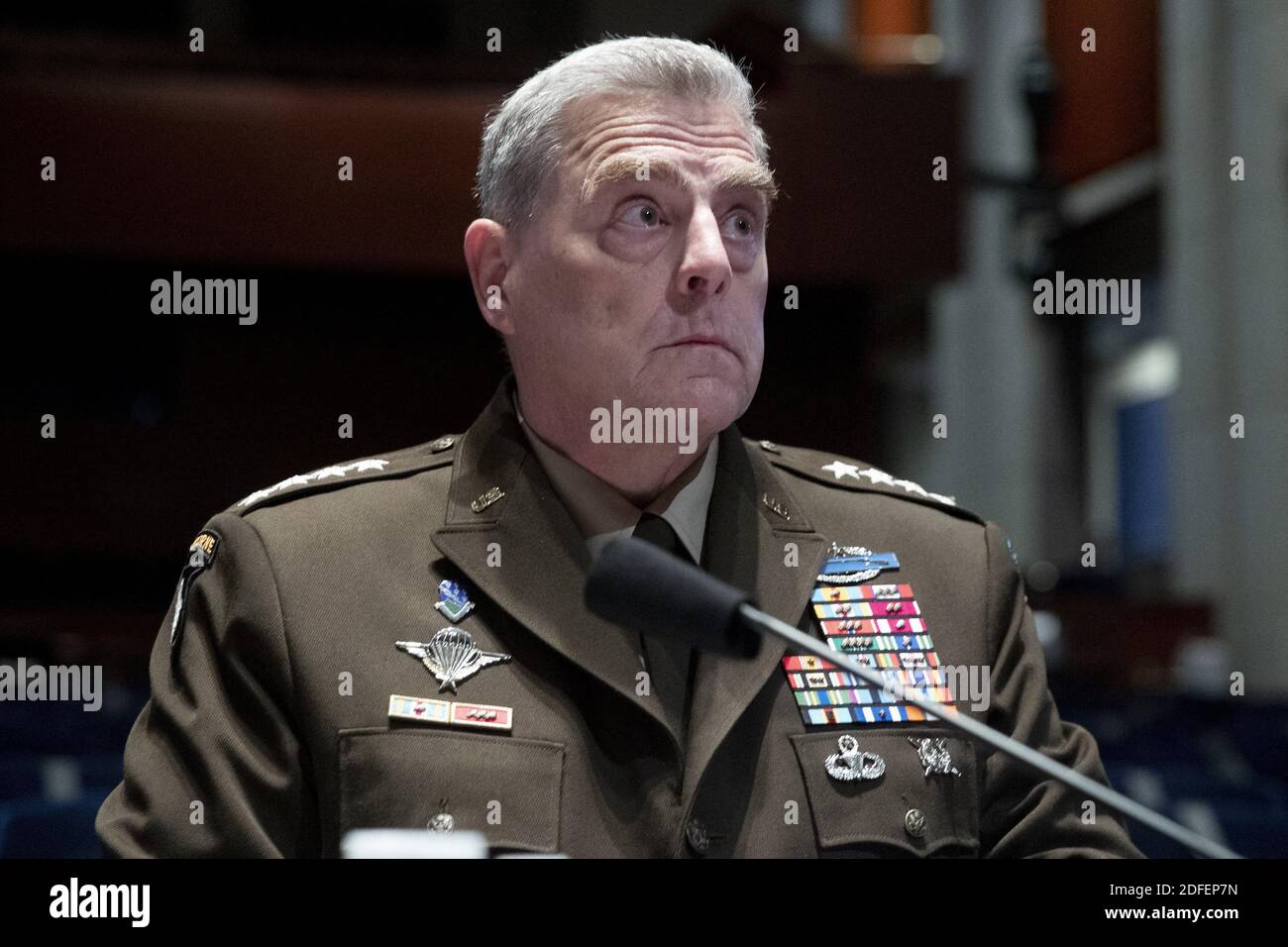 Chairman of the Joint Chiefs of Staff General Mark Milley appears before the US House Armed Services Committee hearing on 'Department of Defense Authorities and Roles Related to Civilian Law Enforcement', on Capitol Hill in Washington, DC, USA, July 9, 2020. Photo by Michael Reynolds/Pool/ABACAPRESS.COM Stock Photo