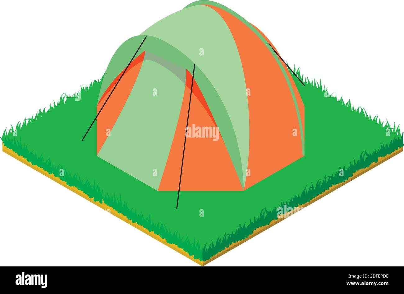 Camping equipment icon. Isometric illustration of camping equipment