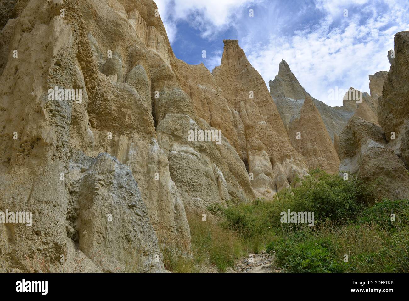 Clay Cliffs of Omarama Stock Photo