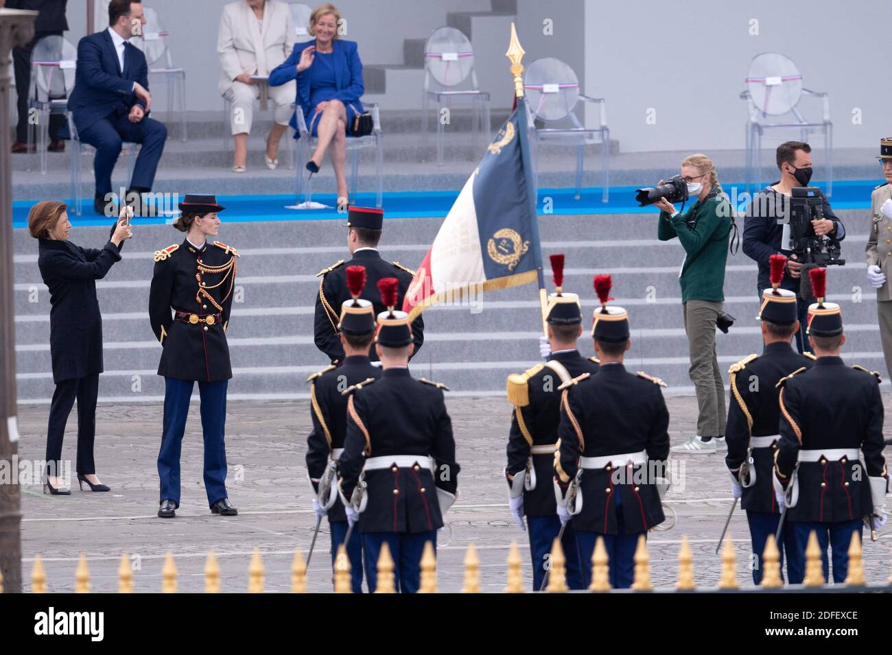 French army minister Florence Parly during the military Parade on the ...