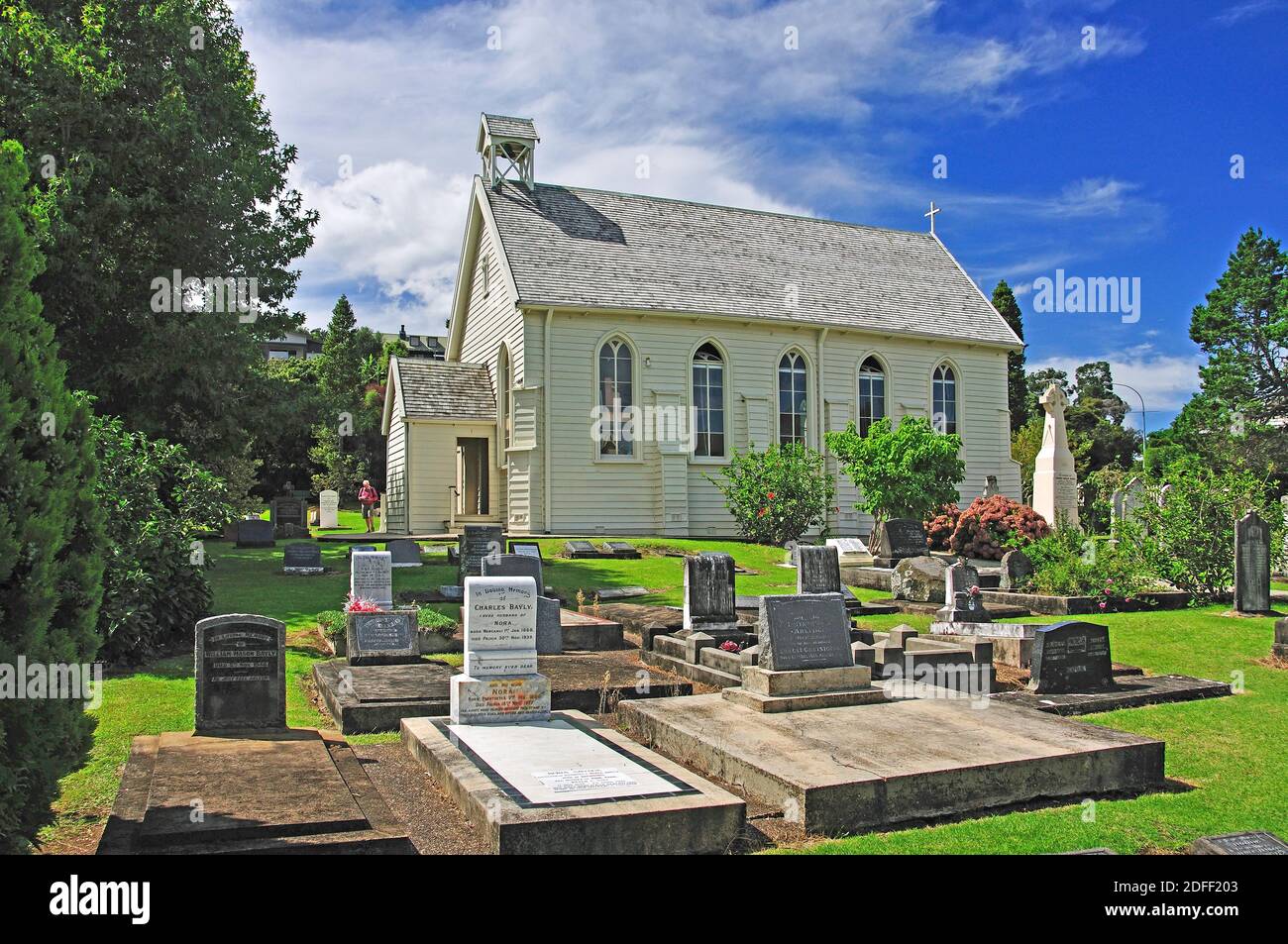 Historic Christ Church, Church Street, Russell, Bay of Islands, Northland Region, North Island, New Zealand Stock Photo