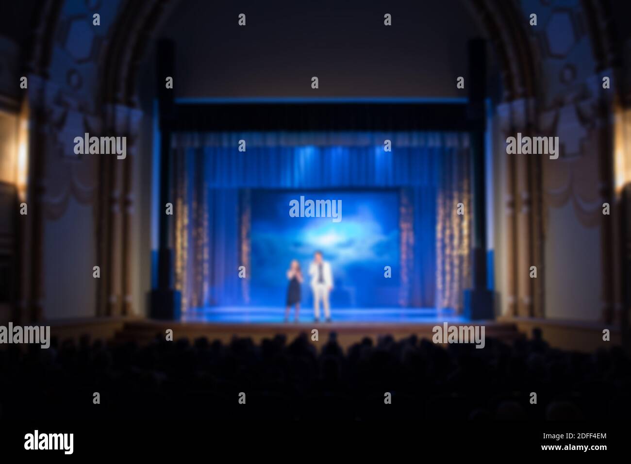 Background for design, blur texture, actors on stage Stock Photo - Alamy