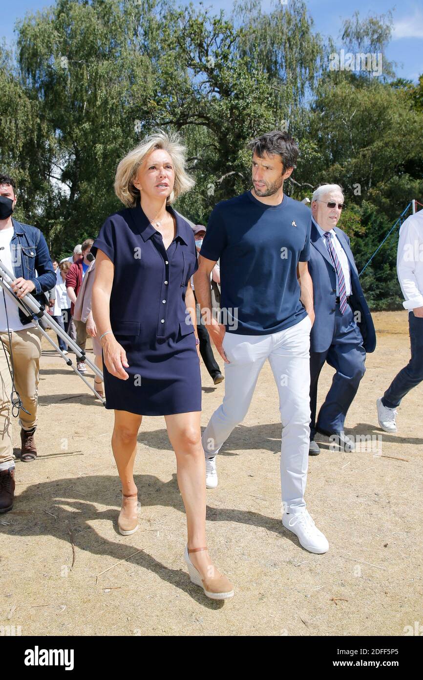 President Of Ocog Paris 2024 Tony Estanguet And President Of Region Ile De France Valerie Pecresse During Summer Events In Leisure Island Of St Quentin En Yvelines France On July 23 2020