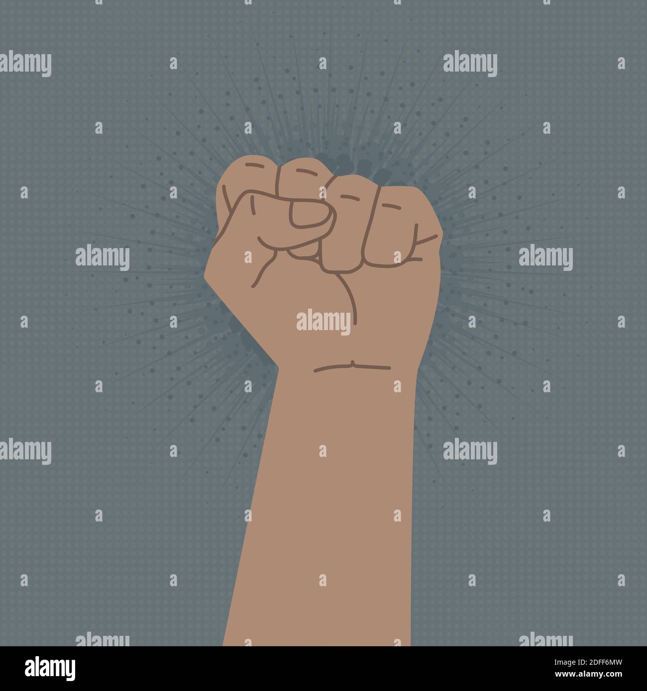 A symbol of protest and strength raised fist the hand is clenched