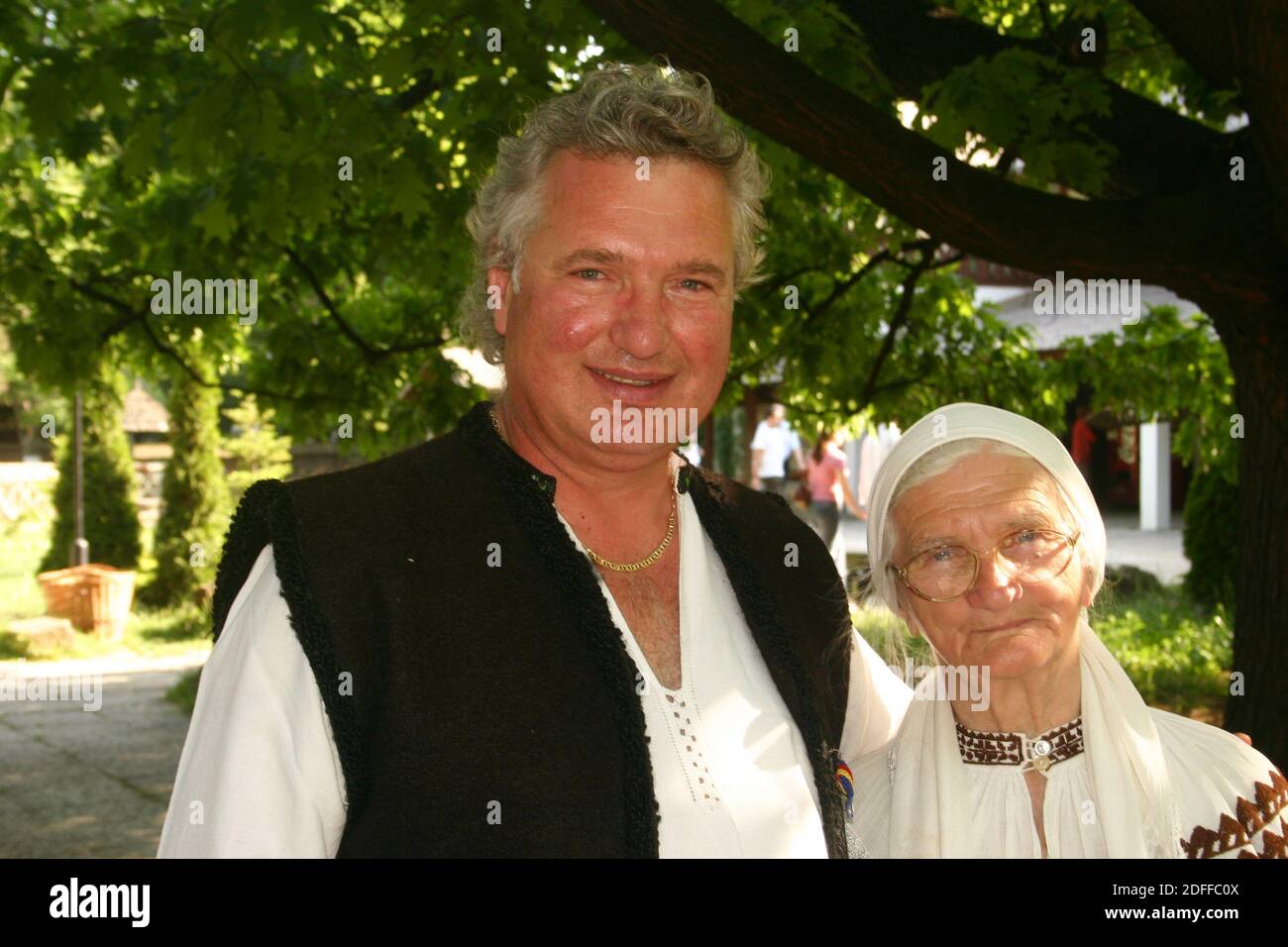 Romanian artisans at the Village Museum in Bucharest Stock Photo