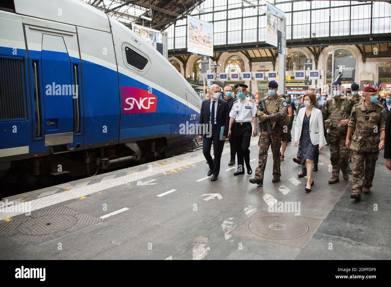 Florence Parly, Minister of the Armed Forces go to the Gare de Lyon ...