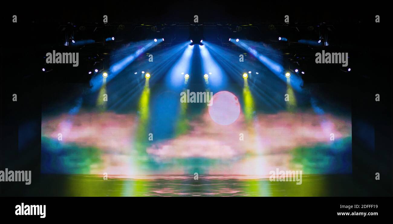 Abstract texture background for design. Stage light and smoke on stage ...
